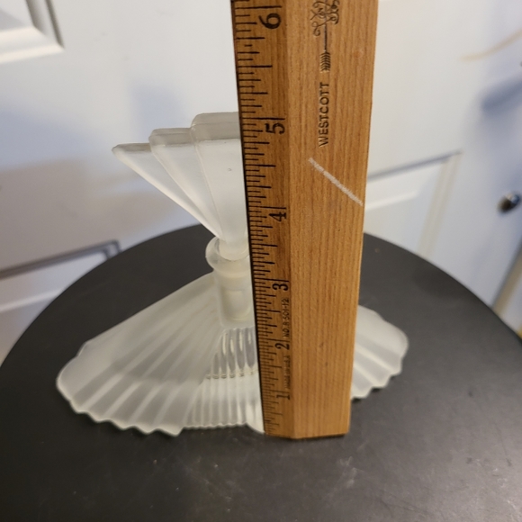 Silvestri Frosted Satin Glass Art Deco Perfume Bottle w/ Stopper - Picture 14 of 14